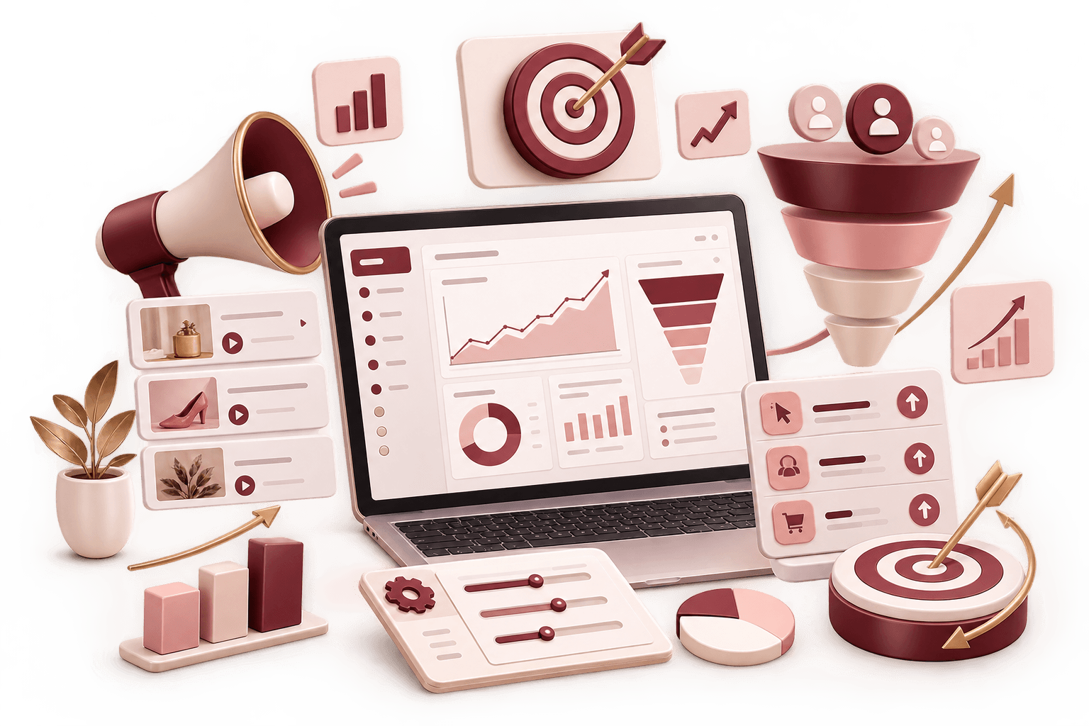 Performance marketing and conversion illustration
