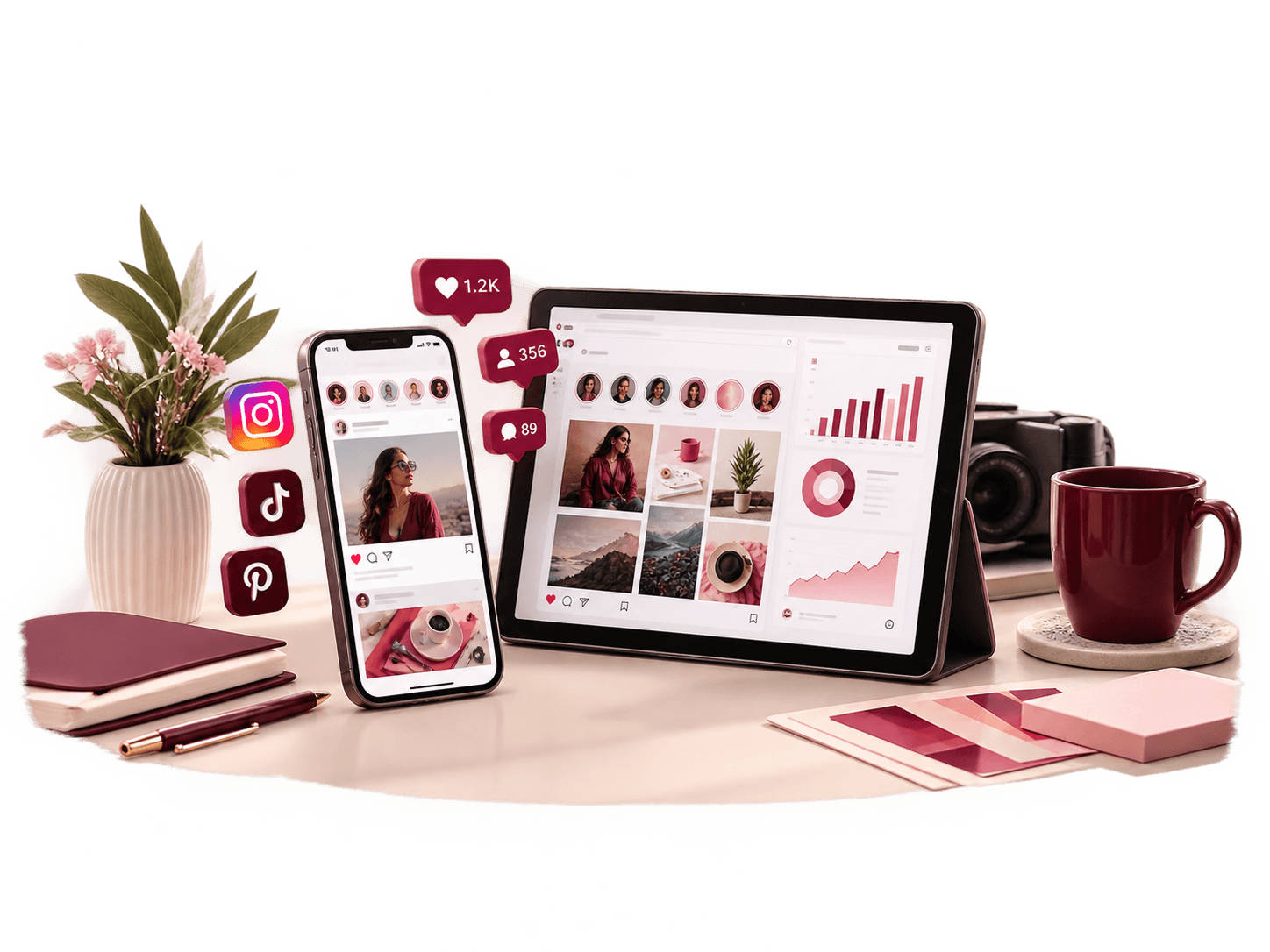 Social media marketing workspace